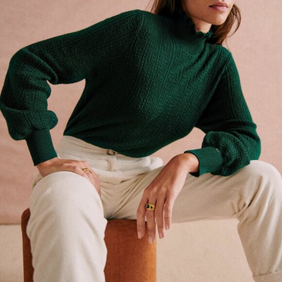 Sezane Rosalia Jumper, Green - Picture 2 of 8